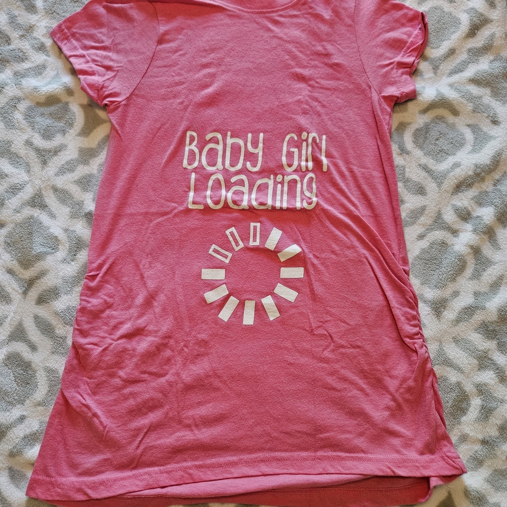 Maternity Pink Baby Girl Loading T-Shirt Dress